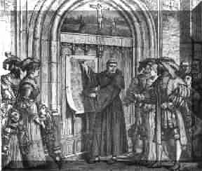 Luther nailing his theses