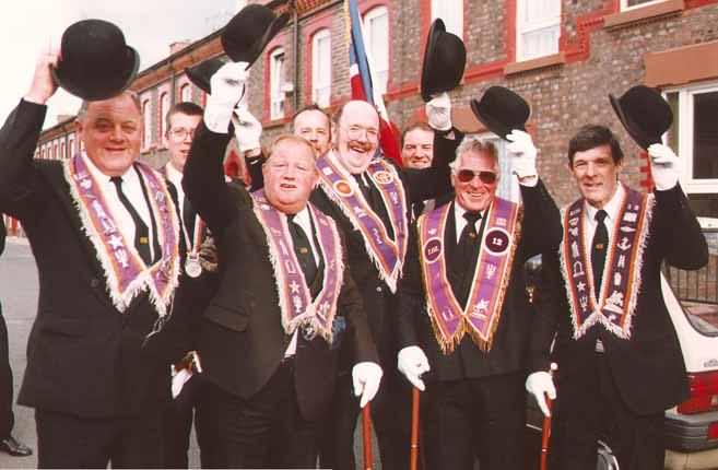 Member of L.O.L 12. prepare to march. 1993